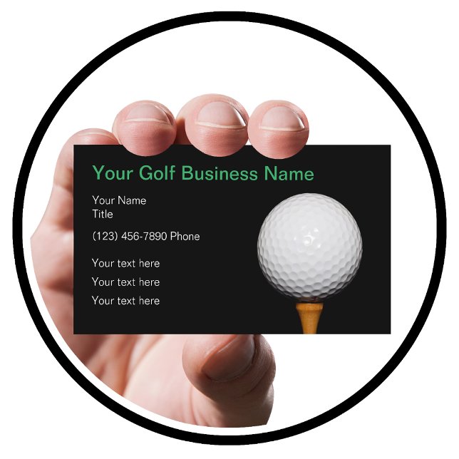 Golf Business Simple Golf Ball Theme Business Card (Creator Uploaded)