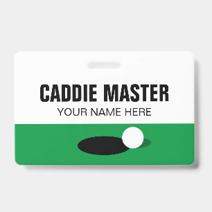 Golf Caddie Master reversible clip on name badge