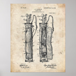 Golf Caddy Bag Patent Poster