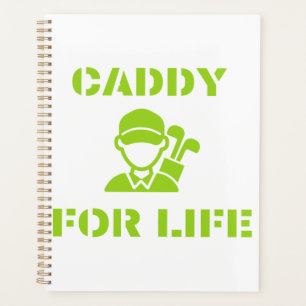 Golf Caddy for Life Quote Lime Green Planner
