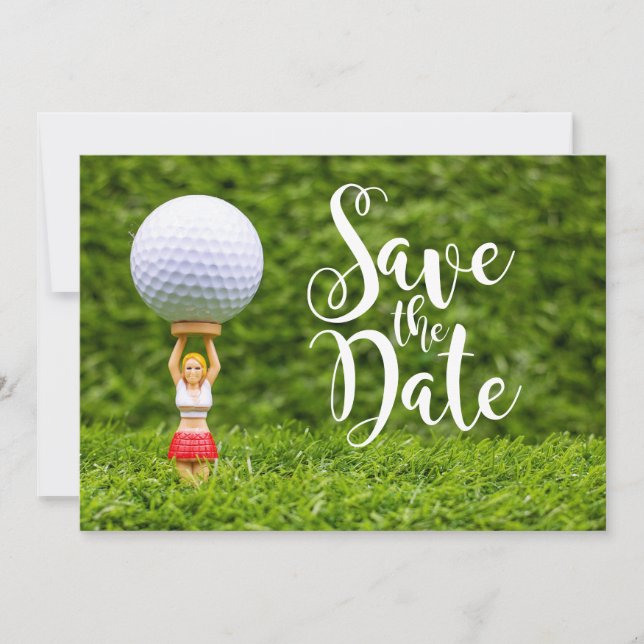 Golf caddy Save the Date  Invitation (Front)