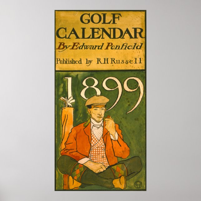 Golf Calendar Illustration 1899 Poster (Front)