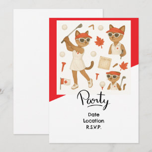 Golf Canada Day Golf Gear for Cat Lovers Invitation