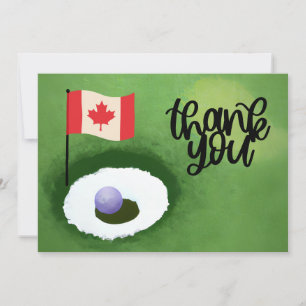 Golf Canada flag and ball for golfer thank you  Card