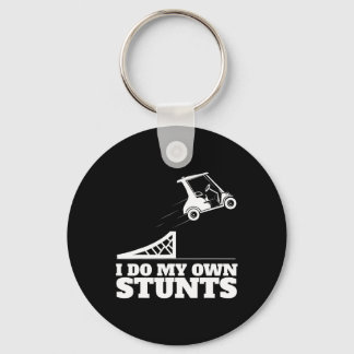 Golf Cart Accident I Do My Own Stunts Fun Present  Keychain