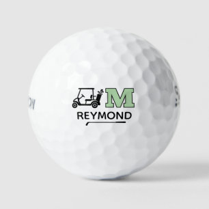 Golf Cart and Custom M Initial Mark Balls