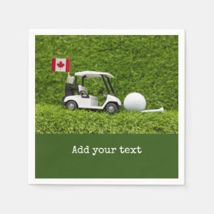 Golf cart ball tee on green  with flag of Canada  Napkin