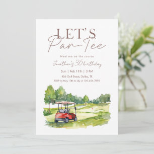 Golf Cart Birthday Party Meet Me on the Course Invitation