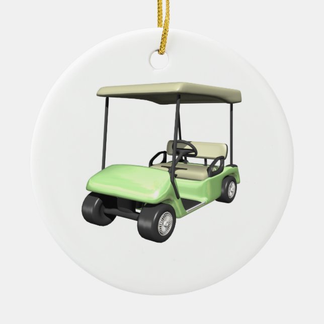 Golf Cart Ceramic Ornament (Front)