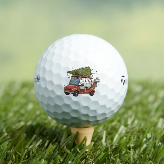 Golf Cart Christmas Tree Golf Lover Gift Balls (Insitu Tee)