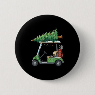 Golf Cart Christmas Tree Lights Funny For Men Wome 2 Inch Round Button