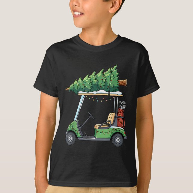 Golf Cart Christmas Tree Lights Funny For Men Wome T-Shirt (Front)