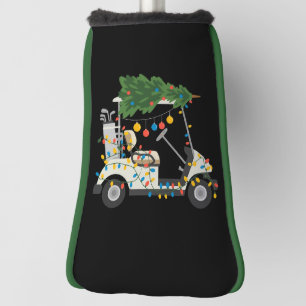 Golf Cart Christmas Tree Lights Xmas Sport Golfer  Head Cover