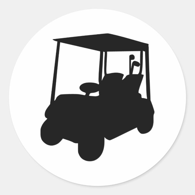 Golf Cart Classic Round Sticker (Front)