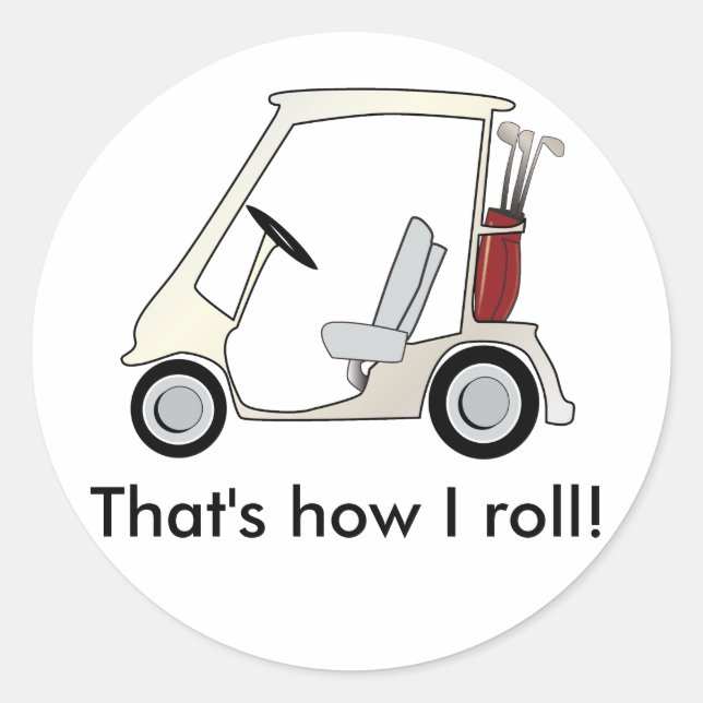 golf_cart classic round sticker (Front)