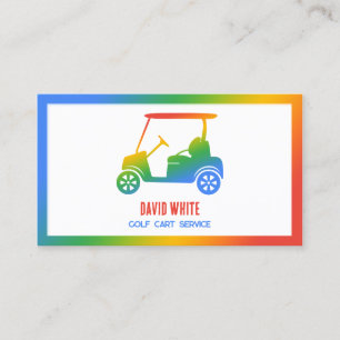 🏌️‍♂️Golf Cart Colourful Custom QR Business Card