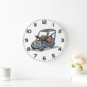 Golf Cart Fun Sports Vehicle Large Clock