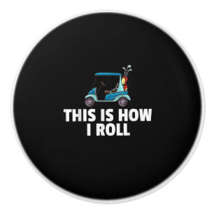 Golf Cart Gift Golfing Golfer Funny Men Ceramic Knob