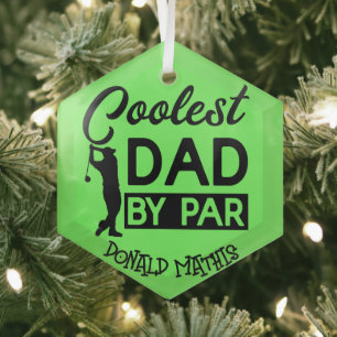 Golf Cart Glass Ornament - Personalized Graphic 