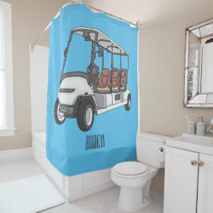 Golf cart / golf buggy cartoon illustration