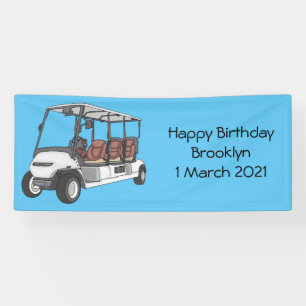Golf cart / golf buggy cartoon illustration  banner