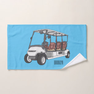 Golf cart / golf buggy cartoon illustration  bath towel set