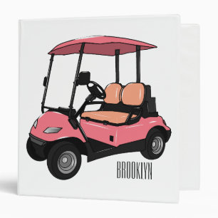 Golf cart / golf buggy cartoon illustration binder