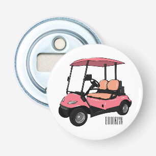 Golf cart / golf buggy cartoon illustration bottle opener