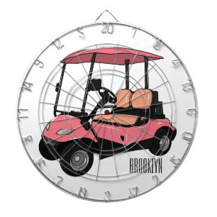 Golf cart / golf buggy cartoon illustration dartboard