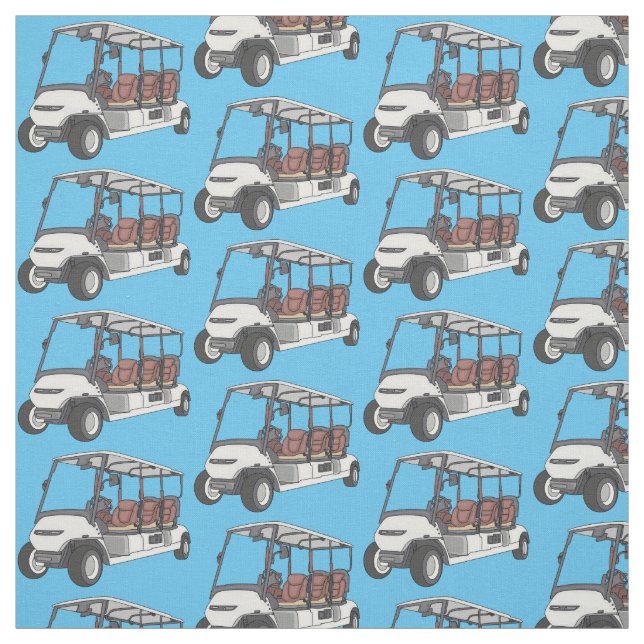 Golf cart / golf buggy cartoon illustration fabric (Swatch)