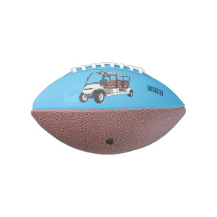 Golf cart / golf buggy cartoon illustration football
