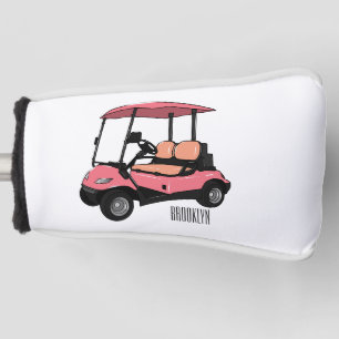 Golf cart / golf buggy cartoon illustration golf head cover