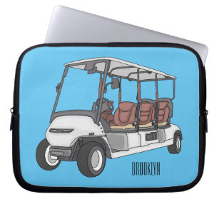 Golf cart / golf buggy cartoon illustration laptop sleeve