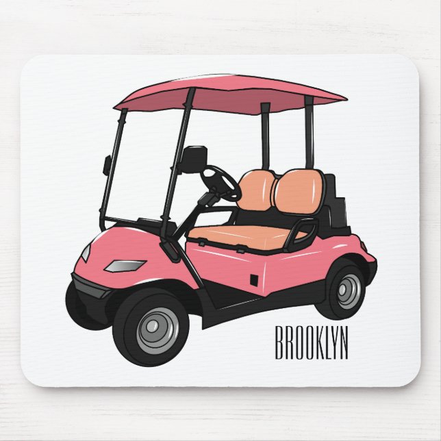 Golf cart / golf buggy cartoon illustration mouse pad (Front)