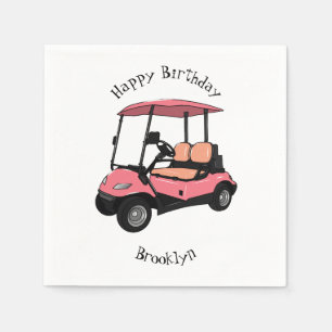 Golf cart / golf buggy cartoon illustration napkin