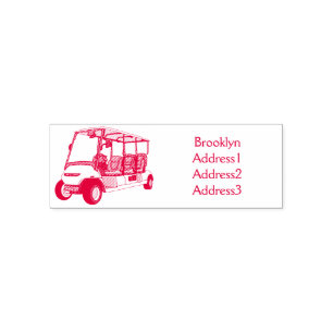 Golf cart / golf buggy cartoon illustration  self-inking stamp