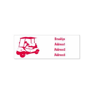Golf cart / golf buggy cartoon illustration self-inking stamp