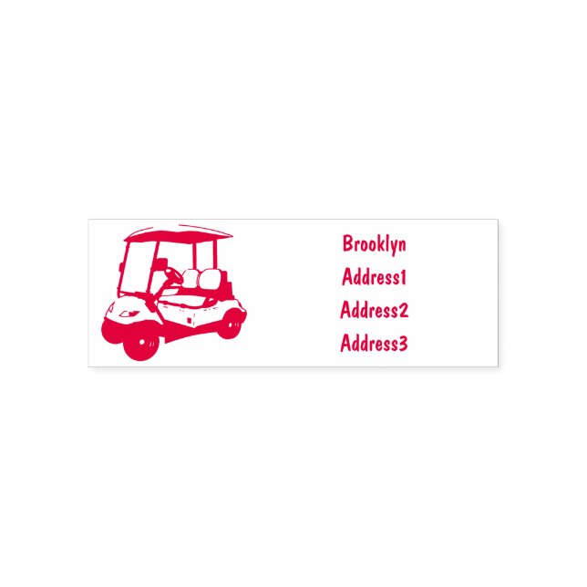 Golf cart / golf buggy cartoon illustration self-inking stamp (Design)