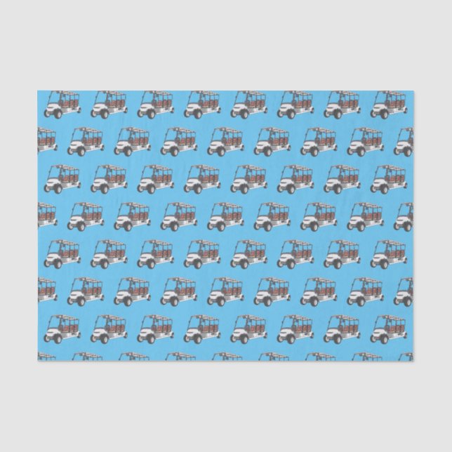 Golf cart / golf buggy cartoon illustration  tissue paper (Front)