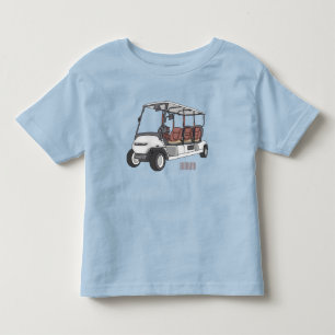 Golf cart / golf buggy cartoon illustration toddler t-shirt
