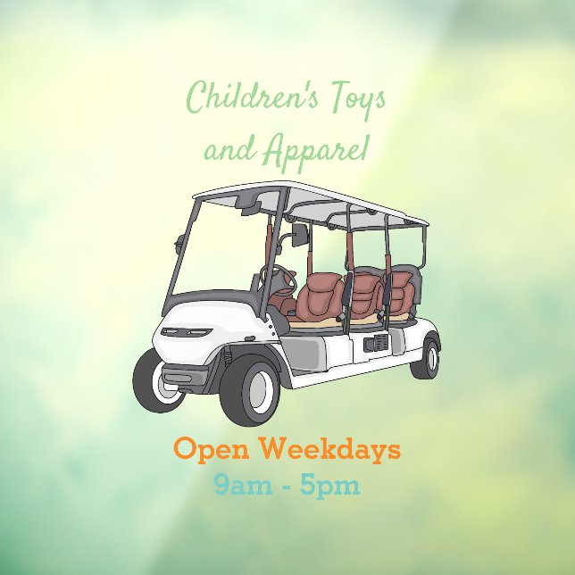 Golf cart / golf buggy cartoon illustration  window cling (Sheet 3)