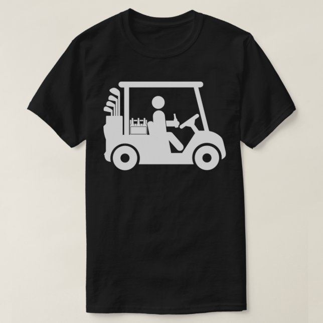 golf Cart golfer beer drinker T-Shirt (Design Front)