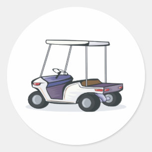 golf cart graphic classic round sticker