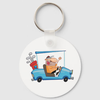 Golf Cart Guy Keychain