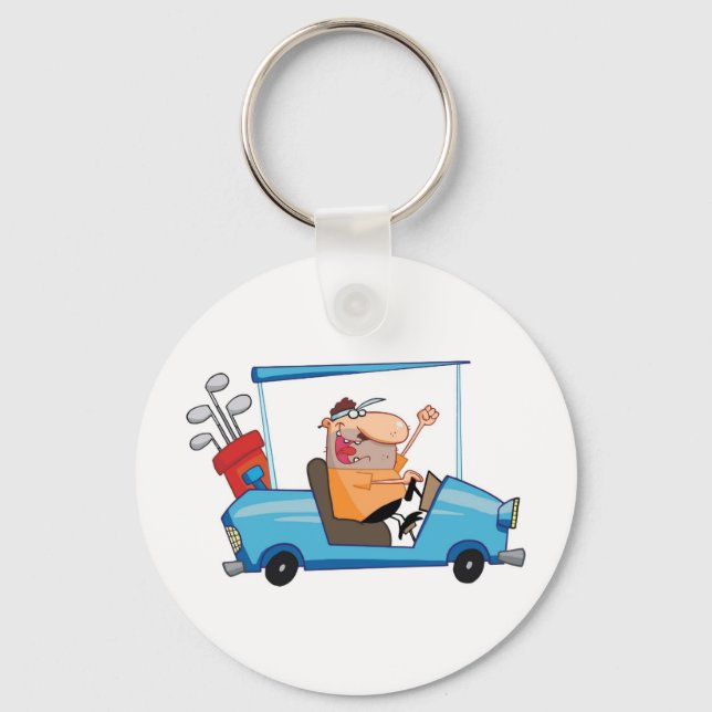 Golf Cart Guy Keychain (Front)