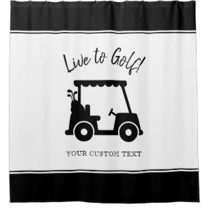 Golf Cart Live to Golf   Custom Golfer Black White