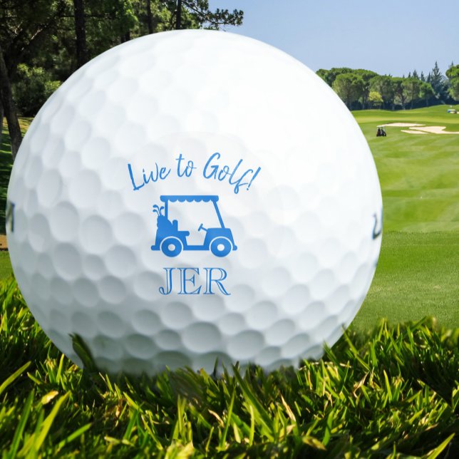 Golf Cart Monogrammed Initials Live to Golf Blue Balls (Golf Cart Monogrammed Initials Live to Golf Blue Golf Balls)