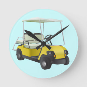 Golf cart Round wall clock