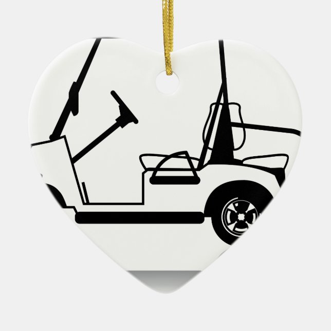 Golf Cart white Ceramic Ornament (Front)
