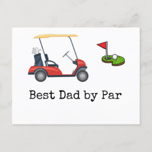 Golf  Cart with  Best dad by Par  Father   Postcard